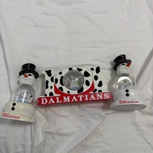Disney 101 Dalmatians Snowman Figurine Set - White, Black, Red
